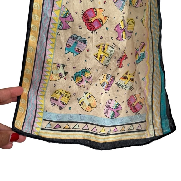 Laurel Burch Funky Cats Silk Scarf - Picture 2 of 3